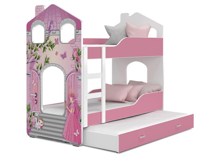 Piętrowe łóżko domek księżniczka ikonka FIROME