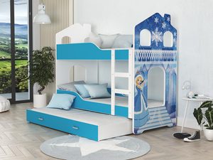 Miniaturka 7 - Piętrowe łóżko domek nadruk kraina lodu FIROME