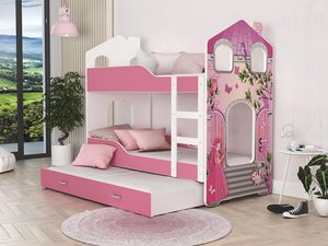 Miniaturka 9 - Piętrowe łóżko domek nadruk księżniczka aranż FIROME