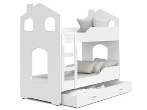 Miniaturka 2 - Łóżko piętrowe domek białe FIROME