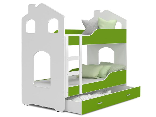 Łóżko piętrowe domek zielone FIROME