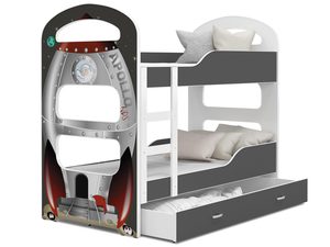 Miniaturka 2 - Piętrowe łóżko z nadrukiem rakieta FIROME