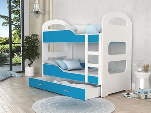Miniaturka 5 - Łóżko dziecięce piętrowe aranż biały niebieski FIROME