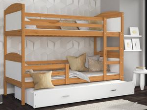 Miniaturka 7 - Łóżko piętrowe trzyosobowe olcha-biel aranżacja CAROL 3