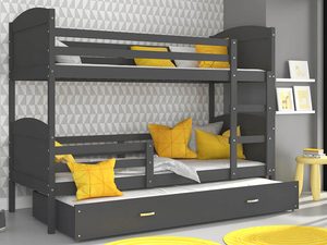 Miniaturka 16 - Łóżko piętrowe trzyosobowe szary aranżacja CAROL 3