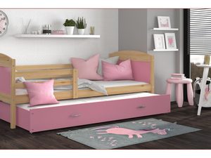 Miniaturka 9 - Łóżko dla dziecka z barierką sosna-róż aranżacja CAROL P2