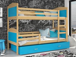 Miniaturka 3 - Łóżko dla dzieci piętrowe sosna-błękit CAROL