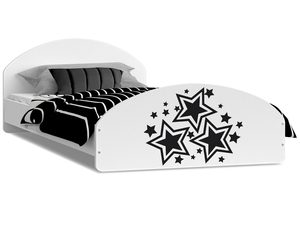 Miniaturka 1 - Łóżko młodzieżowe z naklejką gwiazdki białe 90x200 białe tło MATRIX