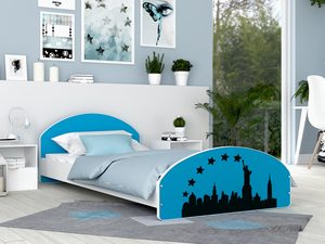 Miniaturka 7 - Łóżko młodzieżowe z naklejką nowy jork niebieskie 90x200 MATRIX