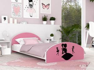 Miniaturka 6 - Różowe łóżko z nadrukiem dla dziewczynki