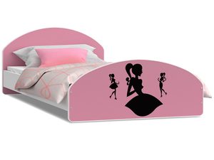 Miniaturka 3 - Łóżko młodzieżowe z naklejką różowe 90x200 białe tło MATRIX