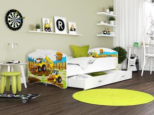 Miniaturka 15 - Łóżko dla dziecka z grafiką i szufladą aranżacja NORTON
