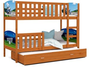 Miniaturka 1 - Łóżko dziecięce z szufladą olcha białe tło SONIO 3