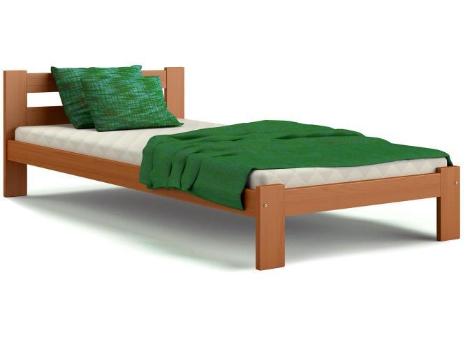 Białe łóżko drewniane ze stelażem i materacem aranżacja olcha 90x200 RELAX