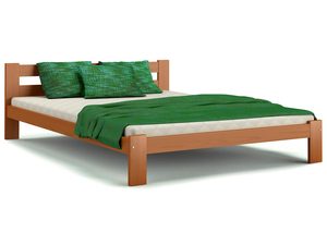 Miniaturka 6 - Łóżko drewniane ze stelażem i materacem aranżacja olcha 140x200 RELAX