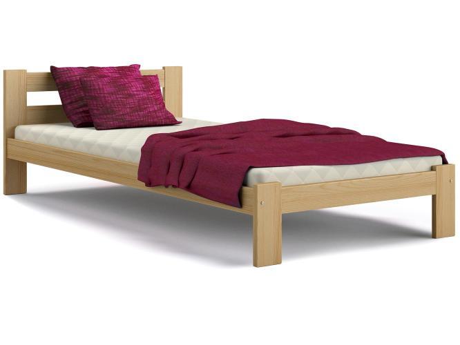 Łóżko drewniane ze stelażem i materacem aranżacja sosna 90x200 RELAX