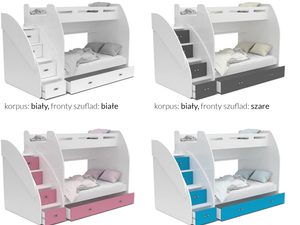 Miniaturka 17 - Łóżko piętrowe ze schodami wzory ROKO