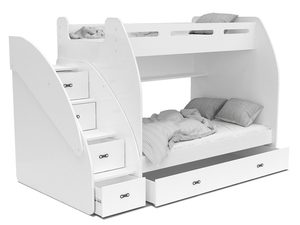 Miniaturka 4 - Łóżko piętrowe ze schodami białe ROKO