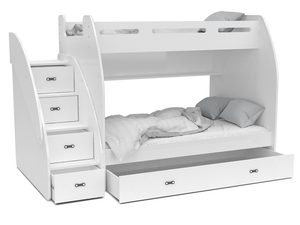 Miniaturka 7 - Łóżko piętrowe ze schodami białe ikonka ROKO