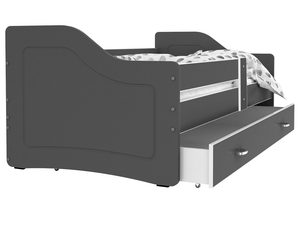 Miniaturka 6 - Łóżko parterowe z szufladą na pościel szare SWING