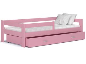 Miniaturka 4 - Różowe łózko młodzieżowe z wysuwanym pojemnikiem