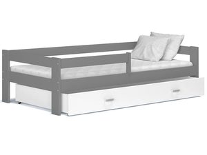 Miniaturka 3 - Szare łóżko z pojemnikiem na pościel w kolorze białym