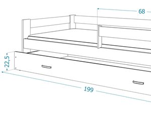 Miniaturka 31 - Wymiary techniczne łóżka z pojemnikiem