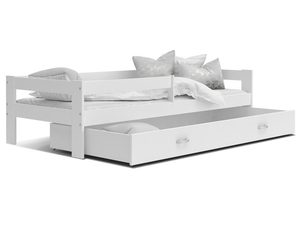 Miniaturka 1 - Łóżko pojedyncze z barierką dziecięce białe TACO