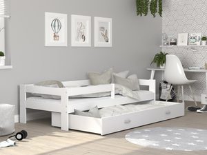 Miniaturka 19 - Łóżko pojedyncze z barierką dziecięce z pojemnikiem biały TACO