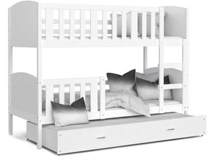 Miniaturka 2 - Łóżko dziecięce z szufladą białe białe tło SONIO 3