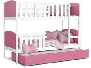 Miniaturka 5 - Łóżko dziecięce z szufladą biel-róż białe tło SONIO 3