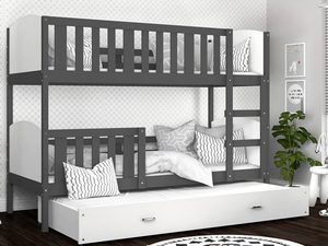 Miniaturka 6 - Łóżko dziecięce z szufladą szary-biel aranżacja SONIO 3