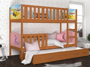 Miniaturka 8 - Łóżko dziecięce z szufladą olcha-grafika aranżacja SONIO 3