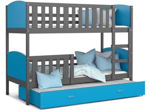 Miniaturka 9 - Łóżko dziecięce z szufladą szary-niebieski białe tło SONIO 3