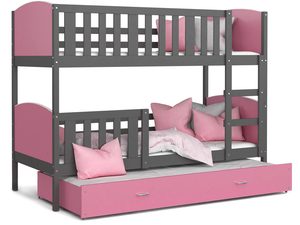 Miniaturka 10 - Łóżko dziecięce z szufladą szary-róż białe tło SONIO 3