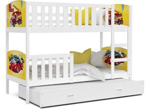 Miniaturka 12 - Łóżko dziecięce z szufladą biały-grafika białe tło SONIO 3