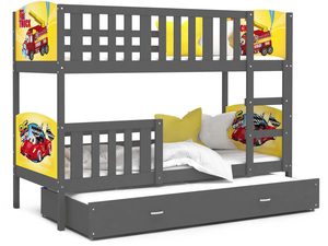 Miniaturka 11 - Łóżko dziecięce z szufladą szary-grafika białe tło SONIO 3