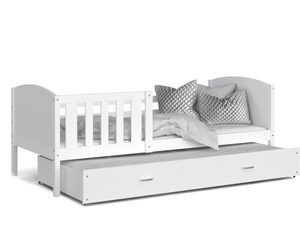 Miniaturka 25 - Białe łóżko dziecięce z wysuwaną szufladą