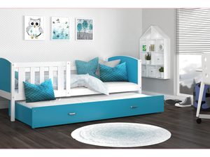 Miniaturka 14 - Niebieskie łóżko z wysuwaną szufladą do pokoju dziecięcego