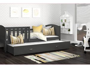 Miniaturka 19 - Grafitowe łóżko z wysuwaną szufladą