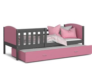 Miniaturka 10 - Różowe łóżko dziecięce z poduszkami w pastelowych odcieniach