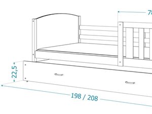 Miniaturka 24 - Szczegółowe wymiary łóżka dziecięcego