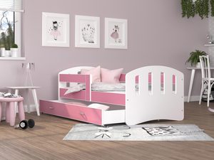 Miniaturka 31 - Białe łóżko z różową szufladą i dekoracjami w pokoju dziewczynki