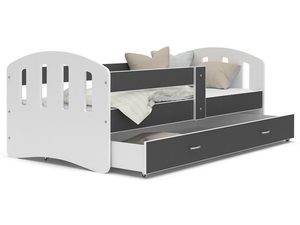 Miniaturka 9 - Dziecięce łóżko z szufladą aranżacja biały szary HAPPY