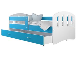 Miniaturka 15 - Dziecięce łóżko z szufladą aranżacja biały niebieski HAPPY