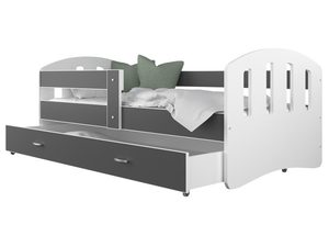 Miniaturka 11 - Dziecięce łóżko z szufladą aranżacja biały szary HAPPY