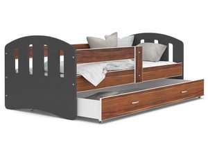 Miniaturka 5 - Dziecięce łóżko z szufladą aranżacja szary dąb HAPPY