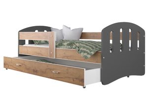 Miniaturka 7 - Dziecięce łóżko z szufladą aranżacja szary dąb craft HAPPY