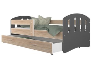 Miniaturka 2 - Dziecięce łóżko z szufladą aranżacja szary sonoma HAPPY