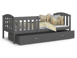 Miniaturka 8 - Szare różowe łóżko dla dziecka z wysuwaną szufladą VISPO 2